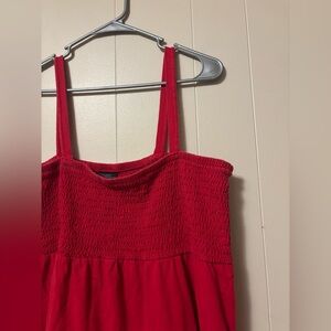 Y2K FADED GLORY Red Smoked Spaghetti Strap MIDI Dress Size XXL/2XG (20)